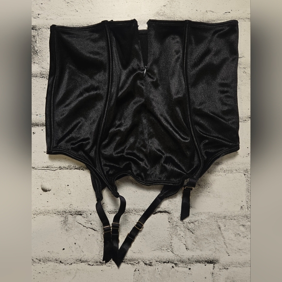 NWT La Senza Black Satin Corset & Garter Set XS - Picture 13 of 16